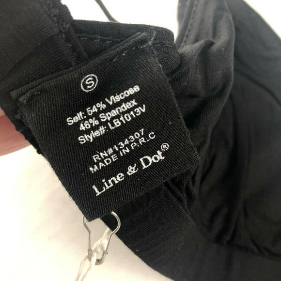 NWT Line & Dot Basic Triangle Bralette, black, Size Small - Picture 7 of 9